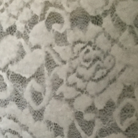 Express Extra Small Heather Gray Baseball Tee with Floral Crochet Back - Picture 9 of 12